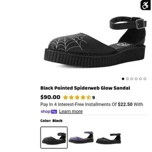 T.U.K Black Spiderweb Shoes